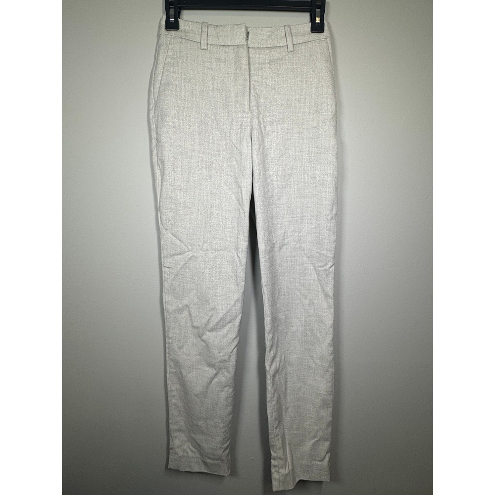 HM Womens Light Gray Textured Ankle Dress Pants Size 0 Slim Fit Trousers